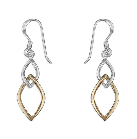 Silver plain drop earrings complete with presentation box