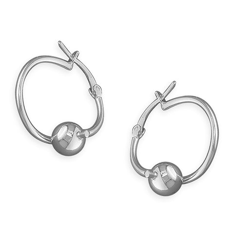 Silver hinged wire hoop earrings complete with presentation box