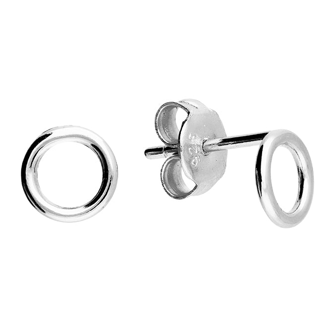 Silver plain stud earrings complete with presentation box