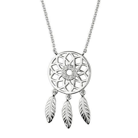 Silver Cubic Zirconia pendant and chain complete with presentation box