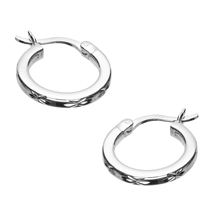 Silver Creole hoop earrings complete with presentation box