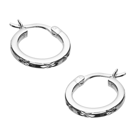 Silver Creole hoop earrings complete with presentation box