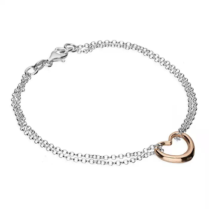 Silver Two Colour link Bracelet complete with presentation box