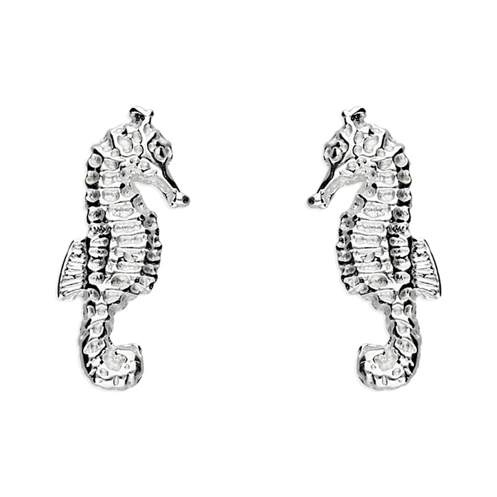 Silver plain stud earrings complete with presentation box