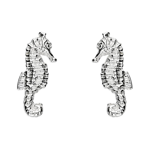 Silver plain stud earrings complete with presentation box