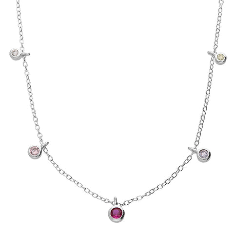 Silver Cubic Zirconia necklet and chain complete with presentation box