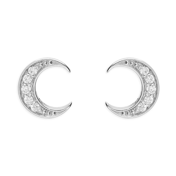 Silver Cubic Zirconia stud earrings complete with presentation box
