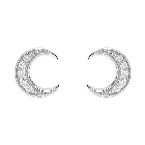 Silver Cubic Zirconia stud earrings complete with presentation box