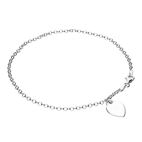 Silver Heart Chain Anklet complete with presentation box