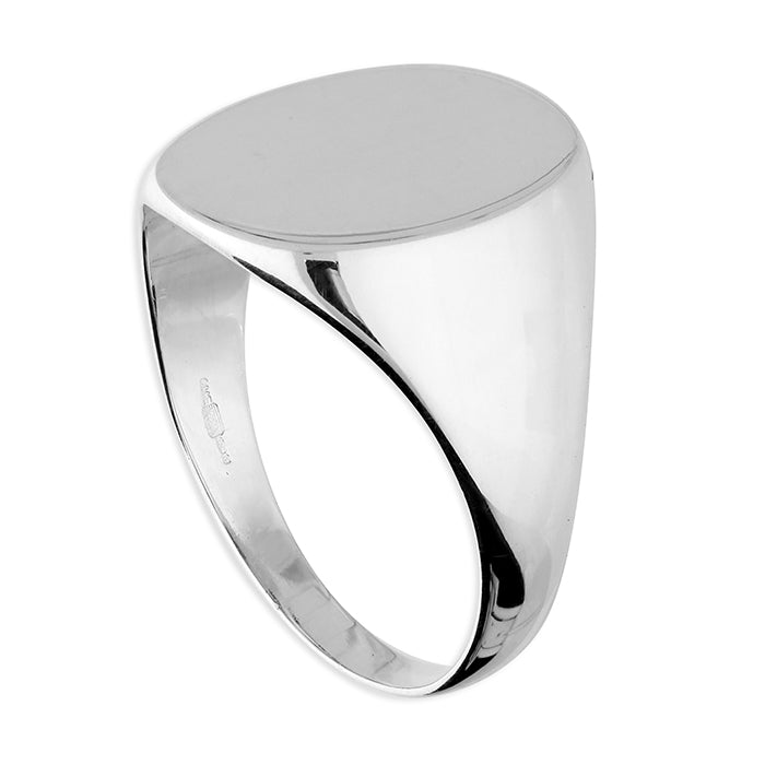Silver Men's Plain Signet Ring complete with presentation box