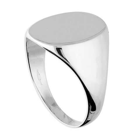Silver Men's Plain Signet Ring complete with presentation box