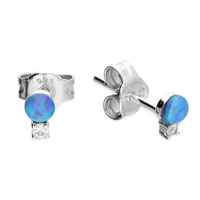 Silver Cubic Zirconia stud earrings complete with presentation box