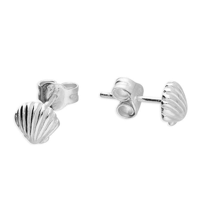 Silver plain stud earrings complete with presentation box