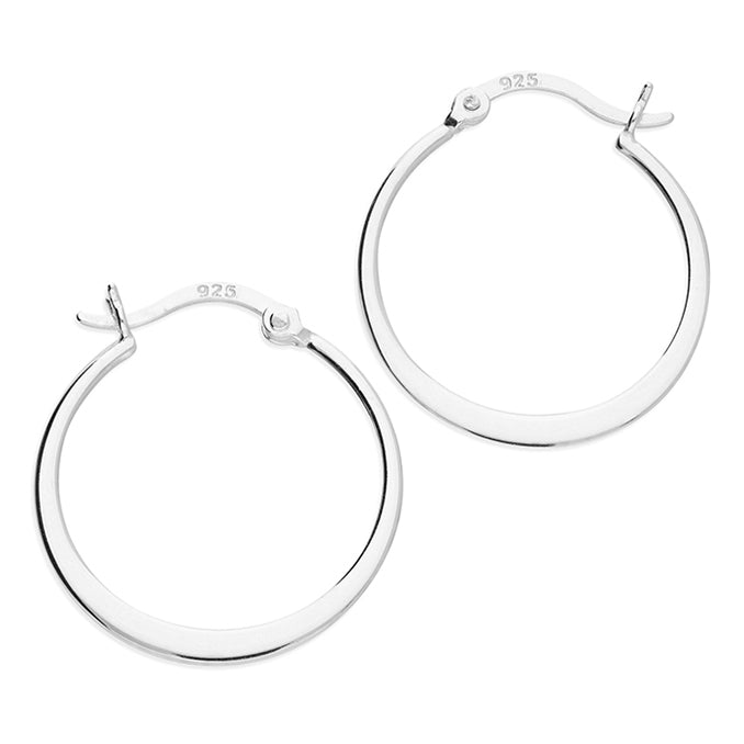 Silver Creole hoop earrings complete with presentation box