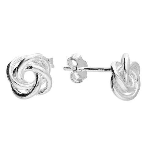 Silver plain stud earrings complete with presentation box