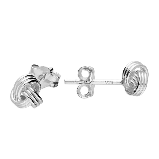 Silver plain stud earrings complete with presentation box