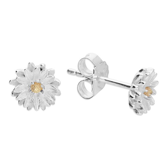 Silver plain stud earrings complete with presentation box