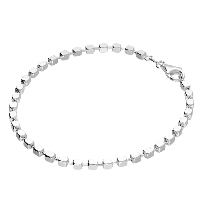 Silver Cube Link Bracelet complete with presentation box