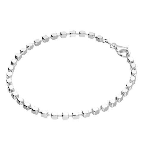 Silver Cube Link Bracelet complete with presentation box