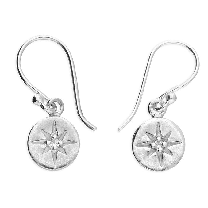 Silver Cubic Zirconia drop earrings complete with presentation box