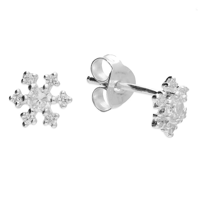 Silver Cubic Zirconia stud earrings complete with presentation box