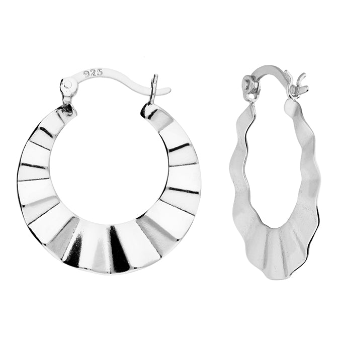 Silver Creole hoop earrings complete with presentation box