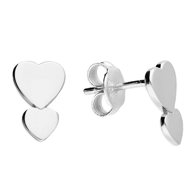 Silver plain stud earrings complete with presentation box