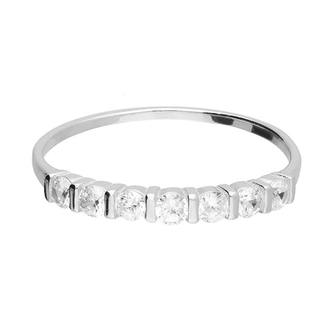 Silver Cubic Zirconia hoop Ring complete with presentation box