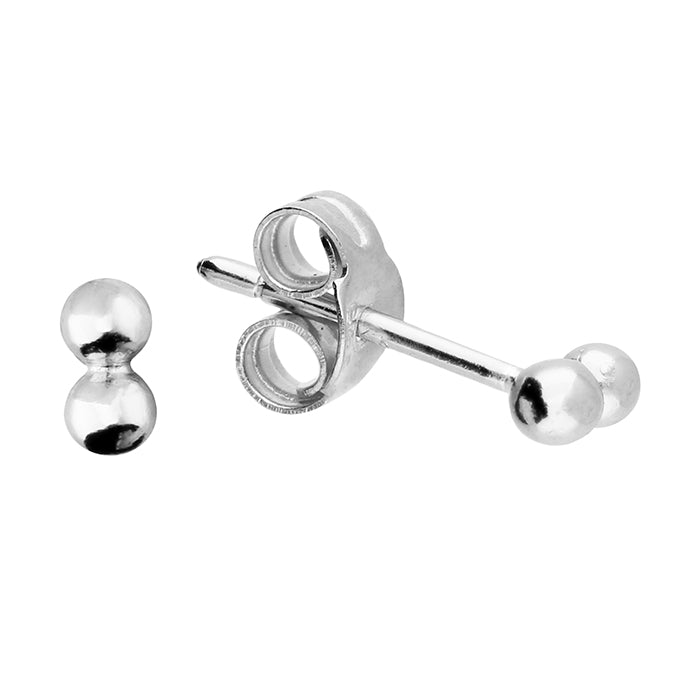 Silver plain stud earrings complete with presentation box