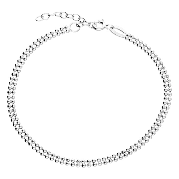 Silver Double Row Bead Bracelet complete with presentation box