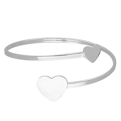 Silver polished crossover bangle complete with presentation box