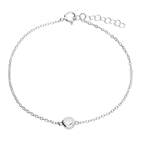 Silver Cubic Zirconia Link Bracelet complete with presentation box