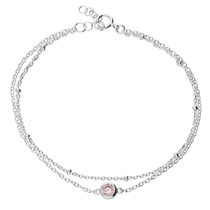 Silver Cubic Zirconia Link Bracelet complete with presentation box