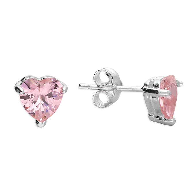 Silver Cubic Zirconia stud earrings complete with presentation box