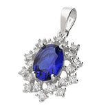 Silver Cubic Zirconia pendant and chain complete with presentation box