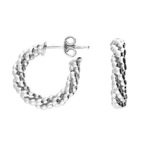 Silver hoop earrings complete with presentation box