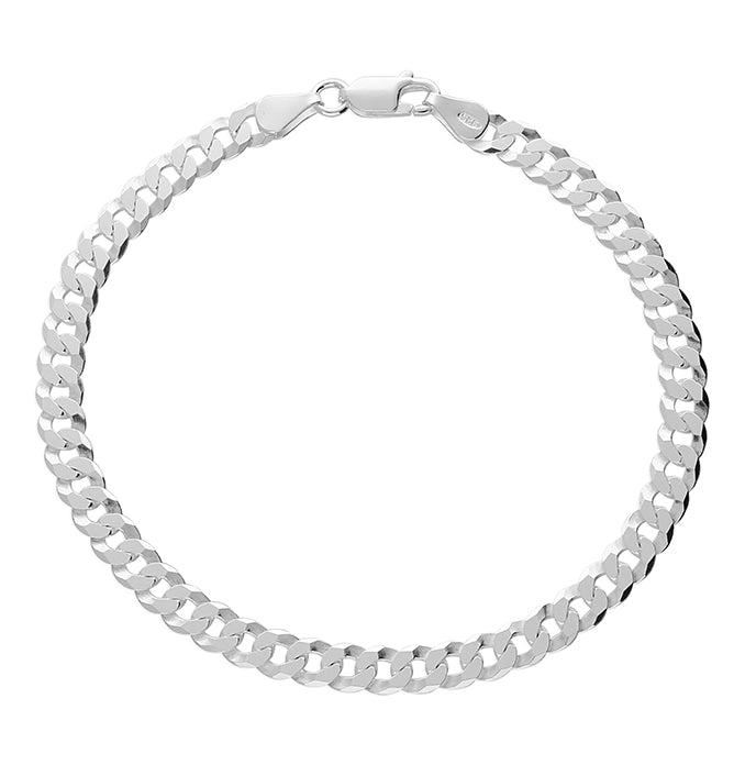 Silver Men's Curb link Bracelet complete with presentation box