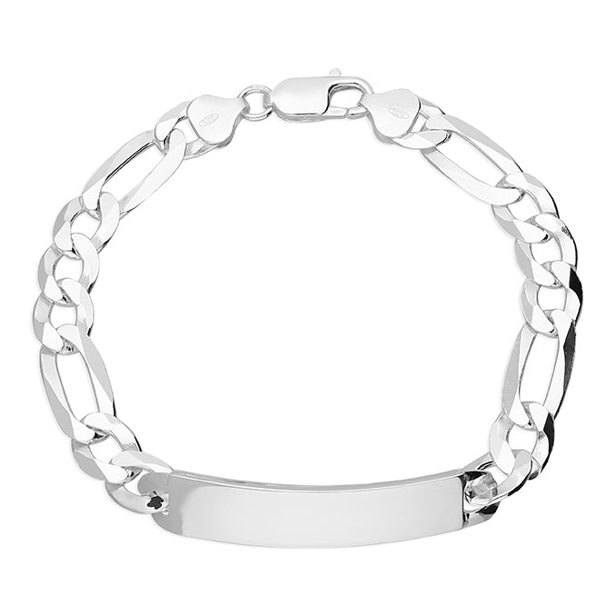 Silver Men's Curb link Identity Bracelet complete with presentation box