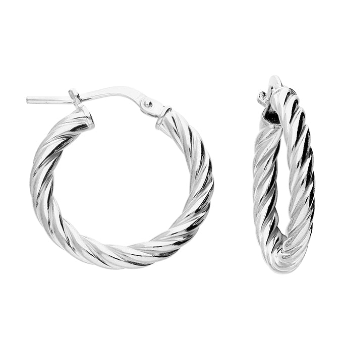 Silver Creole hoop earrings complete with presentation box