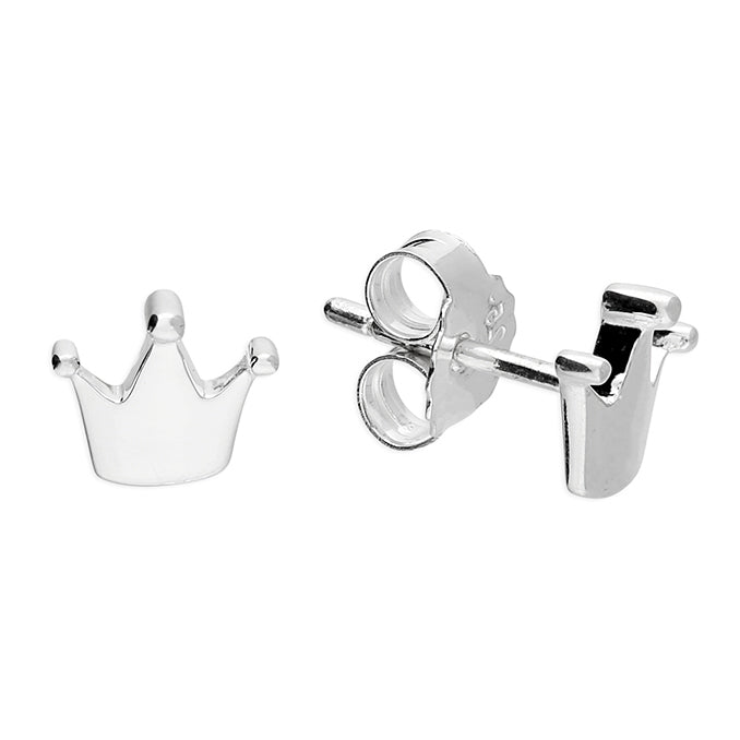 Silver plain stud earrings complete with presentation box