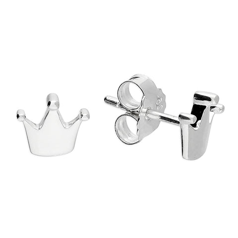Silver plain stud earrings complete with presentation box