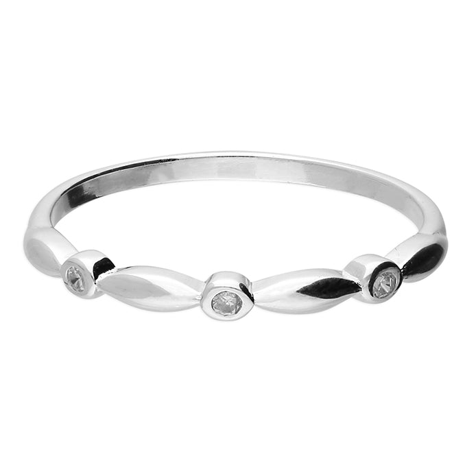 Silver Cubic Zirconia hoop Ring complete with presentation box