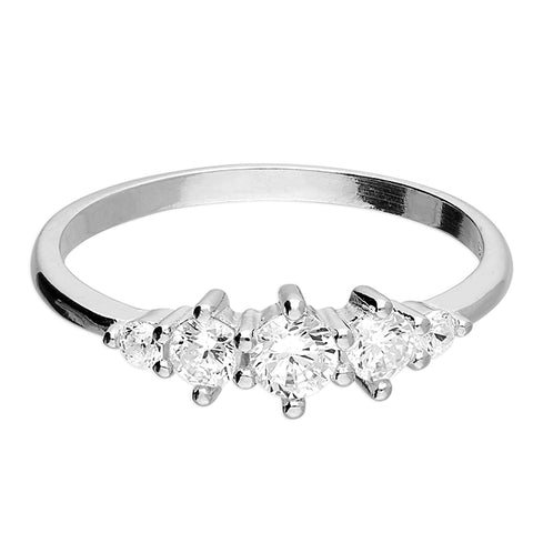 Silver Cubic Zirconia Trilogy Ring complete with presentation box