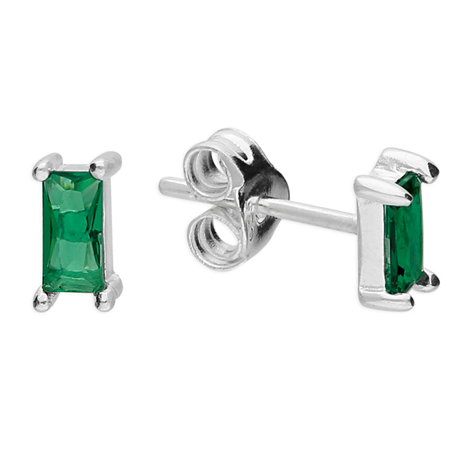 Silver Cubic Zirconia stud earrings complete with presentation box