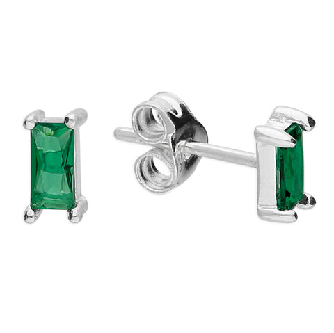 Silver Cubic Zirconia stud earrings complete with presentation box