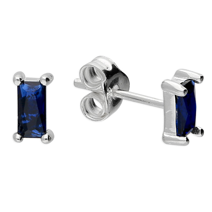 Silver Cubic Zirconia stud earrings complete with presentation box