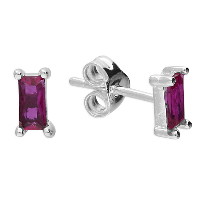 Silver Cubic Zirconia stud earrings complete with presentation box
