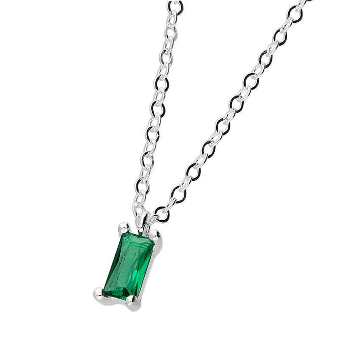 Silver Cubic Zirconia pendant and chain complete with presentation box