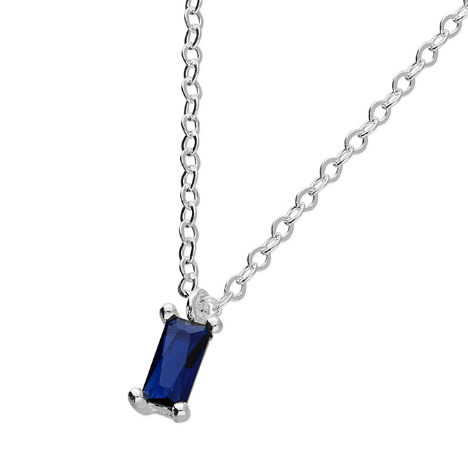 Silver Cubic Zirconia pendant and chain complete with presentation box
