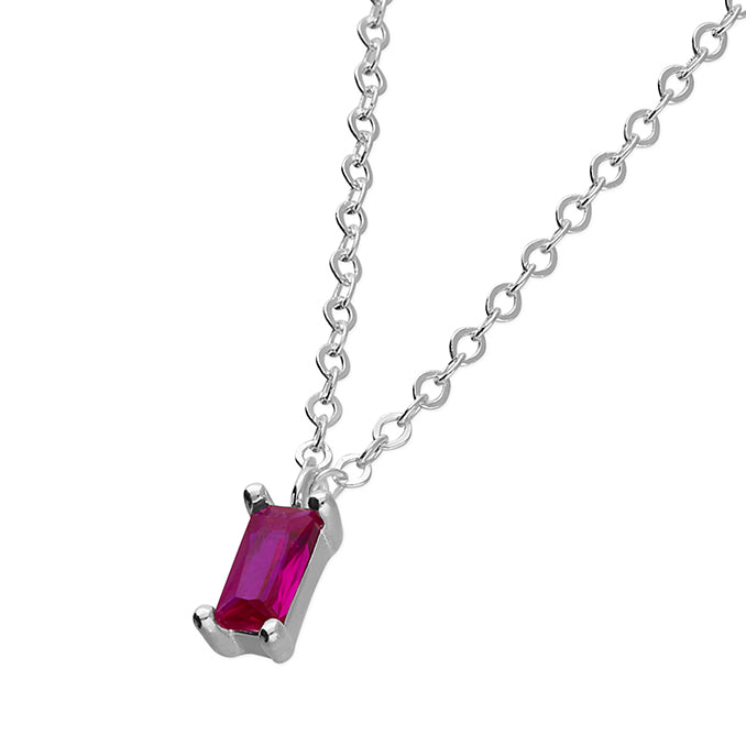 Silver Cubic Zirconia pendant and chain complete with presentation box